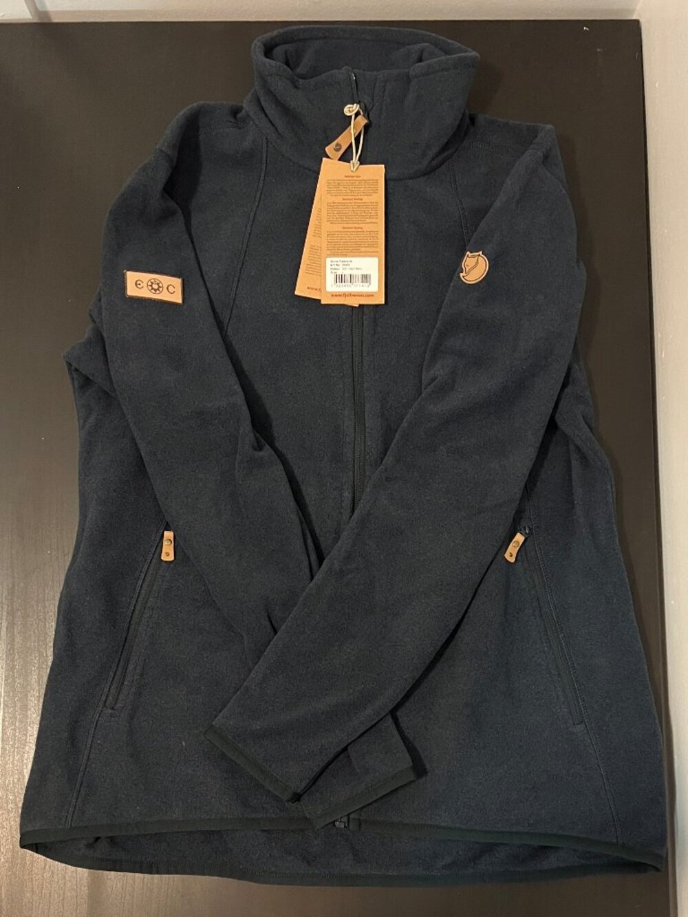 Fjällräven Stina Fleece W Navy Blue Outdoor Zip Jacket Size L New